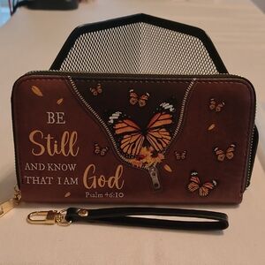 Brown Butterfly Clutch Wallet